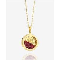 Rachel Jackson Medium Deco Sun Amulet Birthstone Necklace - Gold