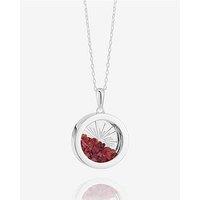 Rachel Jackson Medium Deco Sun Amulet Birthstone Necklace Silver