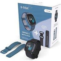 Fitbit Versa 4 (Black/Graphite) Smartwatch With Additional Sports Strap