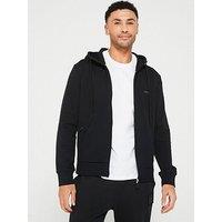 Boss Saggy Logo Zip Thru Hoodie - Black
