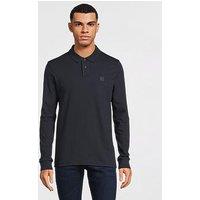 Boss Passerby Slim Fit Long Sleeve Polo Shirt - Dark Blue