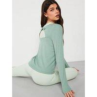 Aytee7 X Very Long Sleeve Twist Back Top - Green