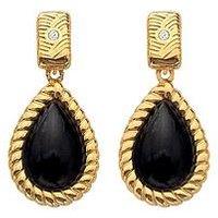 Hot Diamonds Hd X Jj Black Onyx Oval Earrings