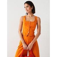 V By Very Button Co Ord Corset - Orange