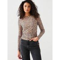 Levi'S Jewel Mesh Top - Stella Leopard Almond