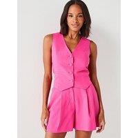 V By Very Double Button Waistcoat - Pink