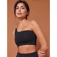 Girlfriend Collective Women'S Training Bianca One Shoulder Bra - Black