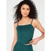 Girlfriend Collective Women'S Training Rib Cami Top - Dark Green