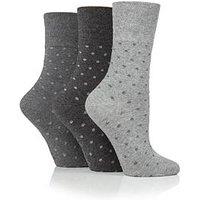 Heat Holders 3 Pair Ladies Gentle Grip Socks - Digital Dots Dots - Multi