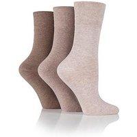 Heat Holders 3 Pair Ladies Iomi Footnurse Gentle Grip Diabetic Socks - Beige