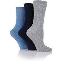 Heat Holders 3 Pair Ladies Iomi Footnurse Gentle Grip Diabetic Socks - Multi