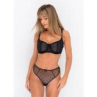 Ivory Rose Sweetheart Balconette In Tiny Heart In Black