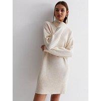 New Look Op K Mg Roll Nk Mini Dress - Cream