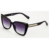 V By Very Ladies Cat Eye Sunglasses With Chain Detail