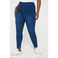 V By Very Curve High Waist Stretch Denim Jegging - Midi Wash