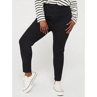 V By Very Curve High Waist Stretch Denim Jegging - Black