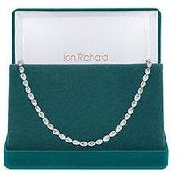 Jon Richard Rhodium Plated And Cubic Zirconia Tennis Necklace