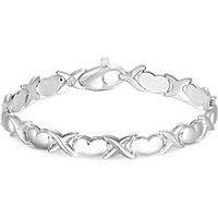 Simply Silver Sterling Silver 925 Heart Kiss Bracelet