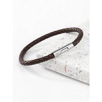 Treat Republic Personalised Men'S Infinity Capsule Leather Bracelet - Brown