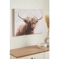 Very Home Printed Highland Cow Canvas