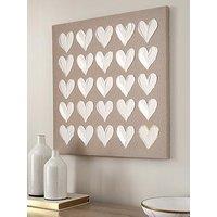 Very Home Printed Canvas White Hearts 60X60Cm
