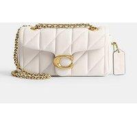 Coach Tabby Quilted Shoulder Bag With Chain - White