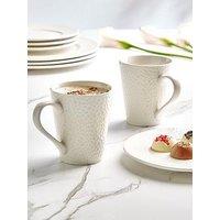 Very Home Arles Hammered Set Of 4 Mugs In Cream