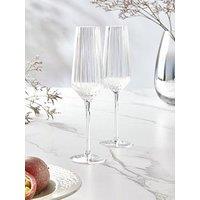 Very Home Ales Set Of 4 Ribbed Champagne Glasses