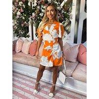 Ax Paris Floral Mini Dress - Orange