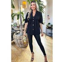 Ax Paris Button Through Blouse - Black