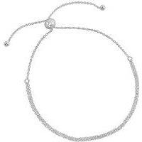The Love Collection Sterling Silver Double Chain Toggle Bracelet