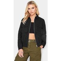 Pixiegirl Petite Black Utility Bomber Jacket