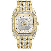 Bulova Octava Crystal Embellished Gold-Tone Stainless Steel Ladies Watch