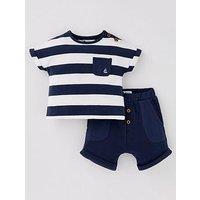 Mini V By Very Baby Boys Stripe Short Set - Multi