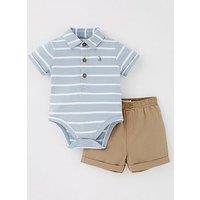 Mini V By Very Baby Boys Stripe Bodysuit And Short Set - Multi