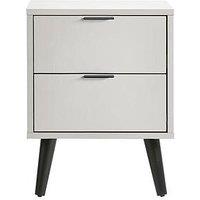 Julian Bowen Alba 2 Drawer Bedside - Soft Close - Silk Grey