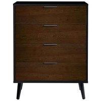 Julian Bowen Alba 4 Drawer Wide Chest - Walnut/Black