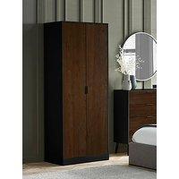 Julian Bowen Alba 2 Door Wardrobe - Walnut/Black