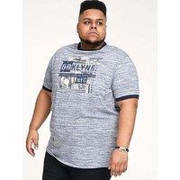 D555 Brooklyn Print Chest T-Shirt - Blue