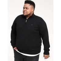 D555 Quarter Zip Knitted Sweater - Black