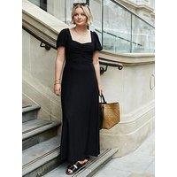 V By Very X Laura Byrnes Sweetheart Jersey Midi Dress - Black