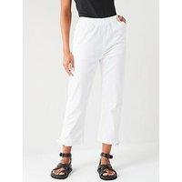 Everyday Poplin Crop Drawtape Hem - White