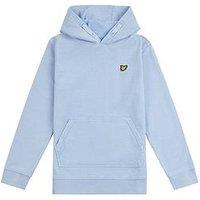 Lyle & Scott Boys Garment Washed Reverse Loopback Hoodie - Chambray Blue