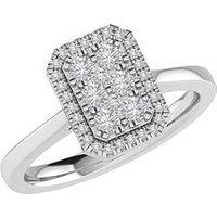Love Diamond Eliza 9Ct White Gold Lab Grown Emerald Cut 0.50Ct G Vs Diamond Ring