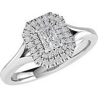 Love Diamond Blake 9Ct White Gold Lab Grown Emerald Cut 0.55Ct G Vs Diamond Ring