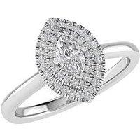 Love Diamond Cece 9Ct White Gold Lab Grown Marquise 0.55Ct G Vs Diamond Ring