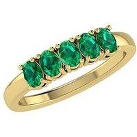 Love Gem Nancy 9Ct Gold 5 Stone Natural Oval Emerald Eternity Ring