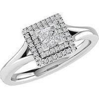Love Diamond Delilah 9Ct White Gold Lab Grown Princess Cut 0.55Ct G Vs Diamond Ring