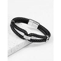 Treat Republic Personalised Men'S Dual Infinity Leather Bracelet - Silver