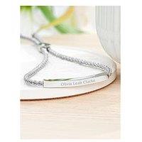 Treat Republic Personalised Silver Identity Rope Bracelet